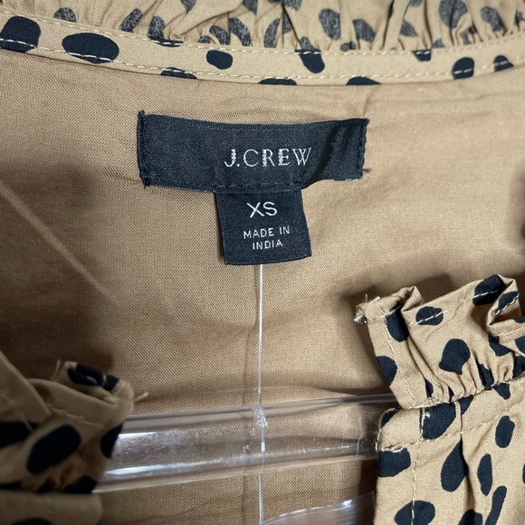 J. Crew | NWT Ruffleneck Tiered Popover Dress in Leopard Dot XS - Picture 7 of 10